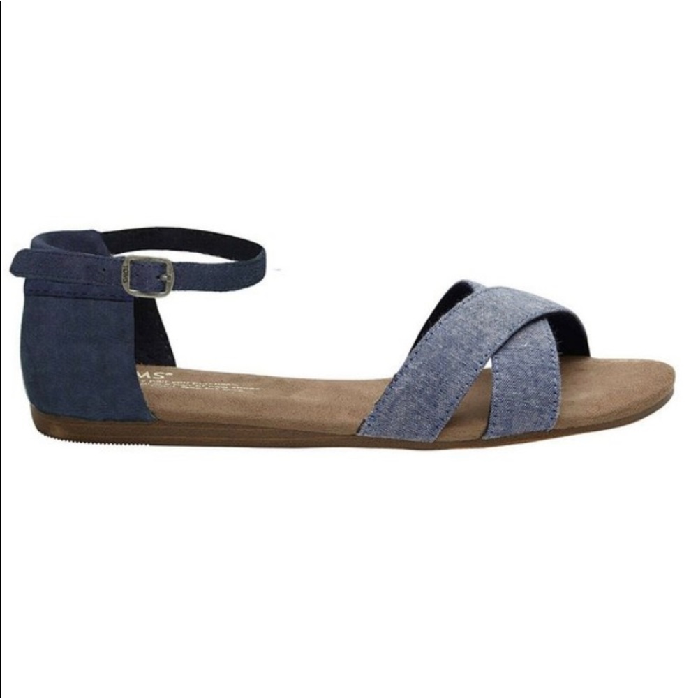 Slub Navy Correa Suede Sandals